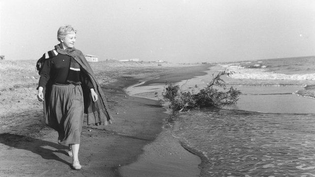 Giulietta Masina, Tournage de la Strada, 1954